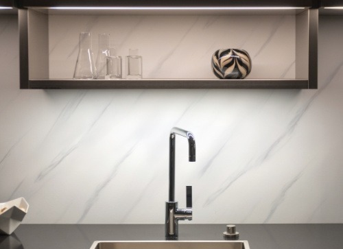 Poseidon Grey Marble Bathroom Panel
