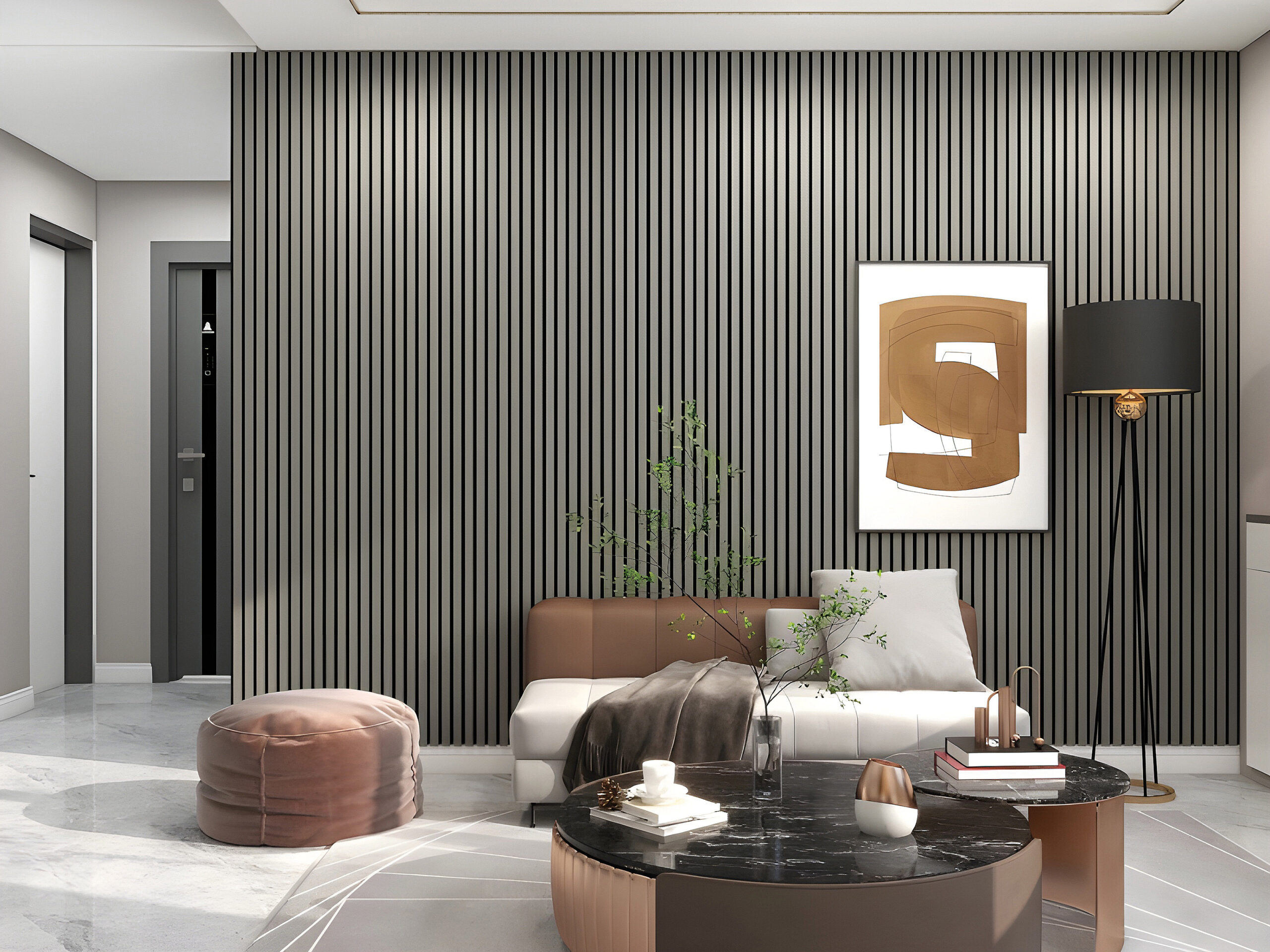 Light Grey Acoustic Bathroom Paneling