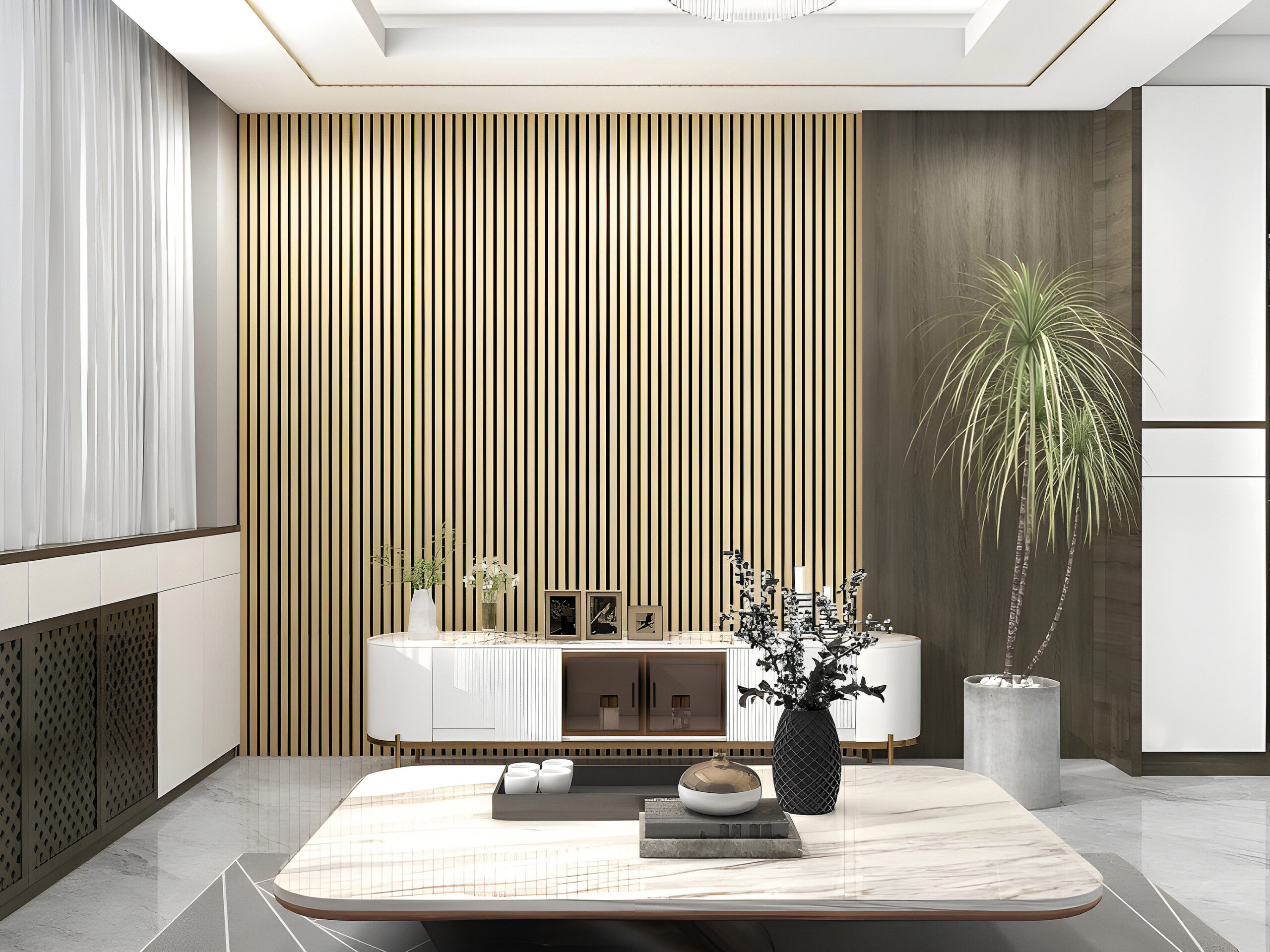 Oak Acoustic Bathroom Paneling