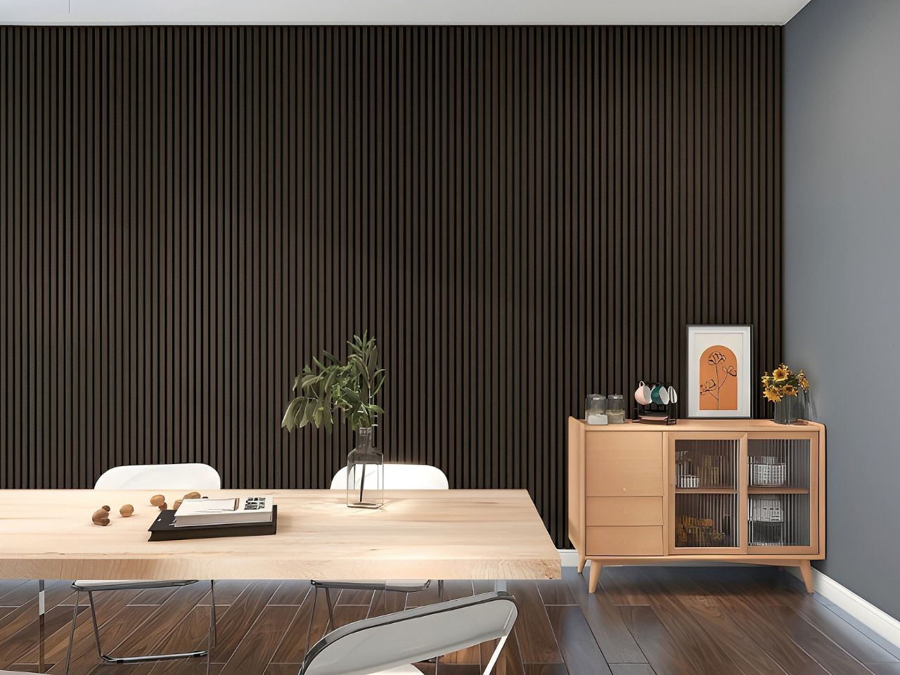 Walnut Acoustic Bathroom Paneling
